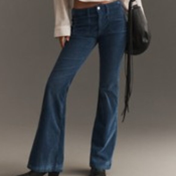 Anthropologie Pilcro Icon Corduroy Flare Jeans - Mid-Rise - BLUE - Size 32 NWT - Picture 1 of 1